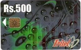 TRITEL : TRI10B 500 Abstract Design (Yellow Batch 9362 In Front) USED - Sri Lanka (Ceylon)