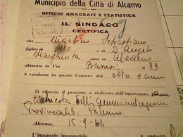 LETTTERA MUNICIPIO DI ALCAMO BUONI  DI PRELIEVO  B A  E H M P Ecc   15\09\1944 HX3568 - Trapani