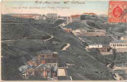 CHINE  -  HONG-KONG  - View Of Peak Builduing And Roads  - Oblitération En 1908 - Timbre - Décollée - Cina (Hong Kong)