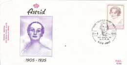 B01-291 - FDC P765  - Cob 2183 - Royal Dynastie S.M. La Reine Astrid En 1935 - 31-08-1985 4140 Amay - 1981-1990