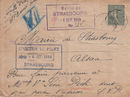EP 130 -E9 Obl Convoyeur Station Adressée à Strasbourg Pour Trouver Les Destinattaire Transmis Au Bureau Des Déclaration - Guerra Del 1914-18