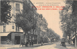 92-ASNIERES- AVENUE D'ARGENTEUIL PRISE DE LA RUE DE NANTERRE - Asnieres Sur Seine