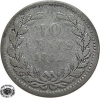 LaZooRo: Netherlands 10 Cents 1892 VF - Silver - 10 Cent