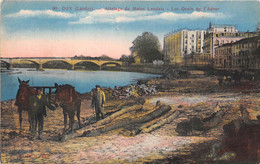 40-DAX-ATTELAGE DE MULES LANDAIS, LES QUAIS DE L'ADOUR - Dax