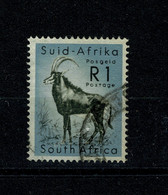 Ref 1455 - 1961 South Africa - R1 Used Stamp - SG 197 - Sable Antelope - Animal Theme - Animalez De Caza