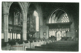Ref 1455 - 1905 Postcard - Tideswell Church Interior & Organ - Derbyshire - Music Theme - Derbyshire