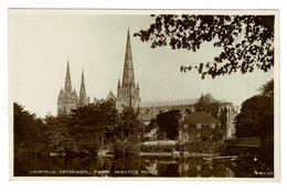Ref 1456 -  Real Photo Postcards - Lichfield Cathedral From Minster Pool - Staffordshire - Altri & Non Classificati