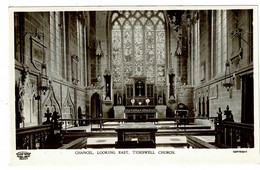 Ref 1457 - Real Photo Postcard - Tideswell Church Interior Derbyshire - Chancel Facing East - Derbyshire