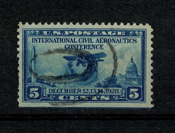 Ref 1457 - 1928 USA - 5c Civil Aeronautics Conference Used Stamp - SG 653 - Gebraucht