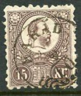 HUNGARY 1871 15k Blackish-brown Engraved, Fine Used.  Michel 12b - Usado