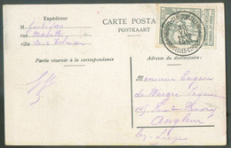 1 Centimes CARITAS Obl. Sc BRUXELLES-EXPOSITION TENTOONSTELLING Sur CP Du 30-VII-1910 Vers ANgleur.  TB  - 17187 - 1910-1911 Caritas