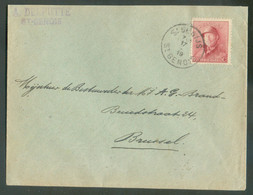 10 Centimes Roi Casqué Obl. Sc St-DENIJS St-GENOIS Sur Lettre Du 17-X-19 Vers Bruxelles.  TB  - 17189 - 1919-1920  Cascos De Trinchera