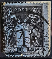 FRANCE 1877 - Canceled - YT 83 C - Noir/cobalt - 1c - 1876-1898 Sage (Tipo II)