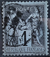 FRANCE 1877 - Canceled - YT 83 C - Noir/cobalt - 1c - 1876-1898 Sage (Type II)