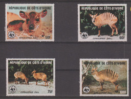 Cote D'Ivoire 1985 Animaux Céphalophe 733-36 4 Val ** MNH - Côte D'Ivoire (1960-...)