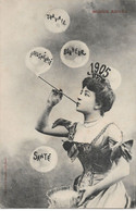 L100H049 - Bonne Année 1905 - Jeune Femme Faisant Des Bulles - A.Bergeret - Bergeret