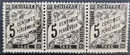 FRANCE 1882 - Canceled - YT 14 - Chiffre Taxe 5c - Strip Of 3! - 1859-1959 Used