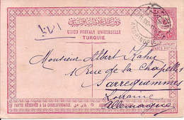 Turkey; 1910 Ottoman Postal Stationery Sent To Loraine From Andrinople (Edirne) - Covers & Documents