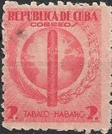 1939 Havana Tobacco Industry - 2c. Cigar, Globe And Wreath Of Leaves FU - Oblitérés