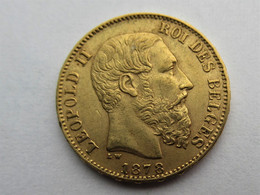 Belgie 20 Francs 1878 - 20 Frank (goud)