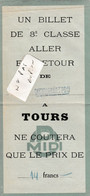 37 - TOURS -  Grande Semaine De Tours Du 12 Et 19 Mai 1935  -  Format 22,5 Cm X 10,5 Cm - Transporte