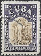 1953 Birth Centenary Of Jose Marti - 3c - Marti In Prison FU - Gebraucht