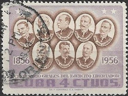 1957 Centenary Of Cu Ban Army Of Liberation - 4c - Brown And Lilac FU - Used Stamps