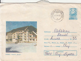 TOURISM, DURAU- BRADU HOTEL, COVER STATIONERY, ENTIER POSTAL, 1984, ROMANIA - Hôtellerie - Horeca