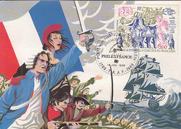 HISTORY, FRENCH REVOLUTION, PORT AUX FRANCAIS, CM, MAXICARD, CARTES MAXIMUM, OBLIT FDC, 1989, FRANCE - French Revolution