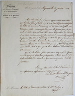 Lettre Du Général Harispe, Comte De L'Empire, Bayonne 1841 - Autografi