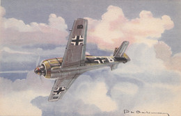 Transports - Avions - Avion De Chasse Bombardier Allemand Focke-Wulf Fw 190 - Illustrateur P. Charbonneau - 1939-1945: 2ème Guerre