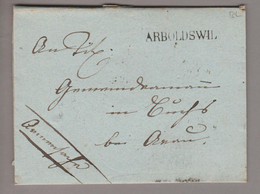 CH Heimat TG Arboldswil 1858-04-27 Langstempel Armensache-Brief Nach Ziefen AG - Lettres & Documents