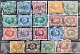 SAN MARINO 1877-99 - Canceled/MLH - Sc# 1-16, 18-21 - Usados