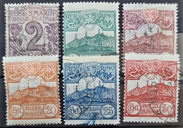 SAN MARINO 1903 - Canceled/MLH - Sc# 40, 42, 45, 50, 53, 56 - Gebruikt