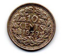Pays -Bas - 10 Cents 1939 - TB+ - 10 Centavos