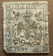 MODENA MODENE Antichi Stati Italia 1852, Yvert No 5, 40 C Bleu Obl BTB Cote 100 Euros - Modena