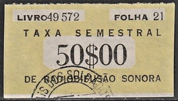 Fiscal/ Revenue, Portugal - Tax/ Taxa De Radiodifusão Sonora -|- 50$00, 1964 - Oblitérés