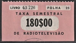 Fiscal/ Revenue, Portugal - Tax/ Taxa De RadioTelevisão -|- 180$00, 1961 - Gebruikt