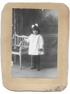 ANDRE ODETTE - PETITE FILLE - CDV PHOTO BILL A TOULOUSE ET BEZIERS 11*14 CM - Personnes Identifiées