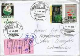 Letter From Andorra Español, Sent To LUXEMBOURG, During Epidemic COVID19, Return To Sender,w/prevention Sticker - Briefe U. Dokumente