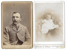 1889 1891 PHILIPSBURG GRANITE MONTANA (ETATS UNIS) - CHRISTE EMILE ET LEONTINE - 2 CDV PHOTO HOWER ET WALENDER 16*10 CM - Identified Persons