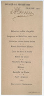 MENU - Banquet Du 3 Février 1924 - Classe 1908 - Hotel DESSEIGNE - Lettres Dorées En Relief Pour Menu - - Menus
