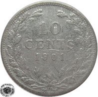 LaZooRo: Netherlands 10 Cents 1901 VF - Silver - 10 Cent