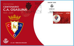 ESPAGNE SPANIEN SPAIN ESPAÑA  2021 CENT FOOTBALL CLUB ATLÉTICO OSASUNA FDC ED 5456 MI 5496 YT 5196 - Usados