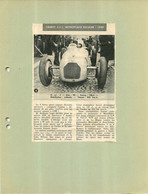 AUTOMOBILE TALBOT 4.50L MONOPLACE DECALEE 1939 EXTRAIT DE JOURNAL COLLE SUR CARTON 21 X 27 CM - Voitures
