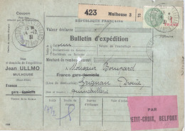 Frankrijk Bulletin D'expedition 423 Mulhouse 1931 Met Pakketzegel (508) - Altri & Non Classificati