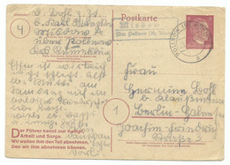 DR MISDOW über POLLNOW (BZ KÖSLIN) Landpoststempel Auf Ganzsache 1944 - Storia Postale