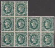 1866. SPANISH WESTINDIES. Isabella II 20 C 1866 10-block With 7 Stamps Never Hinged A... (20) - JF413801 - Otros & Sin Clasificación