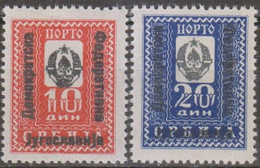 Jugoslavia 1944 Svc MiN°74-75 2v MNH/** Vedere Scansione - Officials