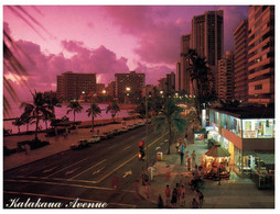 (GG 20) USA Hawaii - Posted To Australia In 1987) Sunset On Kalukaua Avenue - Hawaï